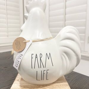 Rae Dunn White Rooster/Hen Canister